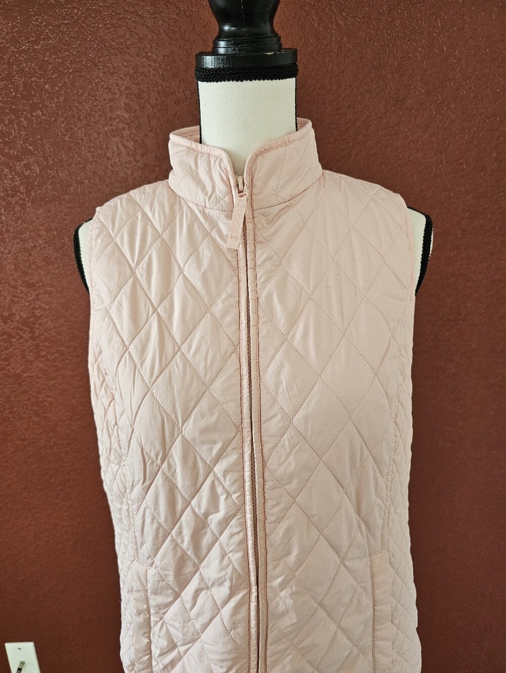 Talbots Pale Pink Quilted Vest - Picture 2 of 10